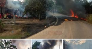 Mobil Pengangkut BBM Ilegal Terguling Dan Terbakar, Dua Rumah Warga Serta Mobil Hangus